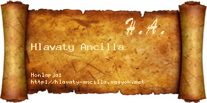 Hlavaty Ancilla névjegykártya